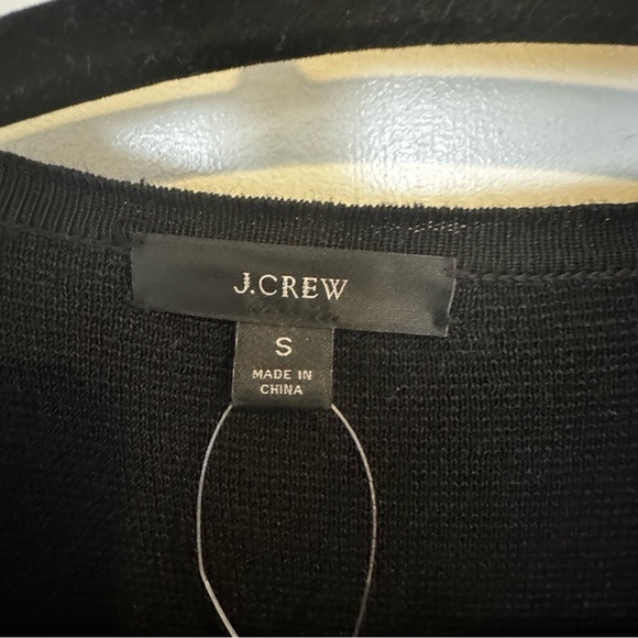 J. Crew Black Knit Open front long duster cardigan Small S - Picture 10 of 11